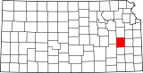 Map of Kansas highlighting Coffey County.svg