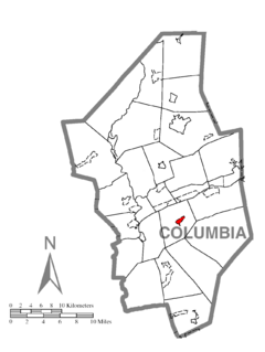 Map of Mainville, Columbia County, Pennsylvania Highlighted.png