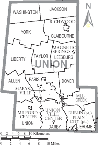 Map of Union County Ohio With Municipal and Township Labels.PNG