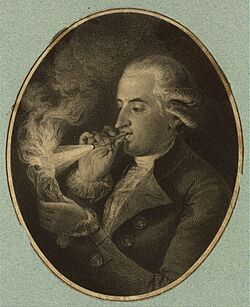 Archivo:Pilâtre de Rozier blowing hydrogen into a flame
