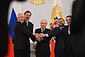 President Vladimir Putin celebrating with Russian-installed leaders of the four regions 3