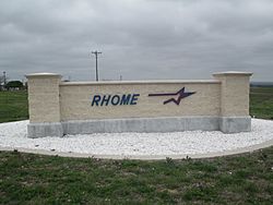 Rhome, TX entry sign IMG 7060.JPG