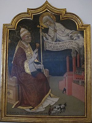 Archivo:Sano di pietro, la vergine raccomanda siena a papa callisto III, 1455
