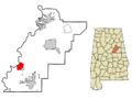 Talladega County Alabama Incorporated and Unincorporated areas Childersburg Highlighted