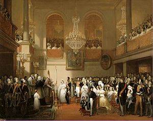 Archivo:The Marriage of King Leopold I of the Belgians to Princess Louise of Orléans
