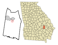 Toombs County Georgia Incorporated and Unincorporated areas Santa Claus Highlighted.svg