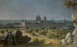 Archivo:Vista del Monasterio de El Escorial, por Michel-Ange Houasse