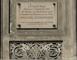 Archivo:Wien-Josefstadt-34-Schloesselgasse-Nr 7-Emanuel Schikaneder-Gedenktafel-2007-gje