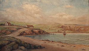 Óleo de Luisa Vernet. Puerto Soledad en 1829.jpg
