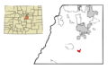 Douglas County Colorado Incorporated and Unincorporated areas Larkspur Highlighted