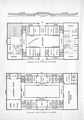 Archivo:Floor Plan and Ground Plan of the The Woman's Building, World's Columbian Exposition, 1893