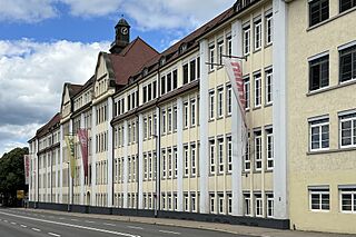 Frontansicht des Werkareals der Gebr. Märklin & Cie. GmbH in Göppingen an der Stuttgarter Strasse 55-57, 2024.JPG