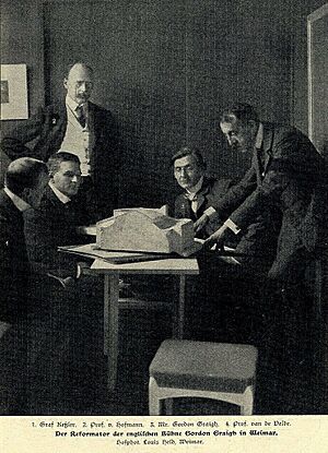 Archivo:Harry Graf Kessler, Ludwig von Hofmann, Edward Gordon Craig und Henry van de Velde
