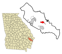 Liberty County Georgia Incorporated and Unincorporated areas Midway Highlighted.svg
