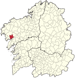Extensión del término municipal de Outes en Galicia.