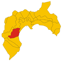 Map of comune of Capoterra (metropolitan city of Cagliari, region Sardinia, Italy) - 2016.svg