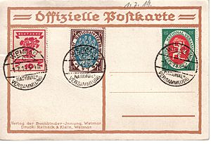 Archivo:Offizielle Postkarte Weimarer Nationalversammlung