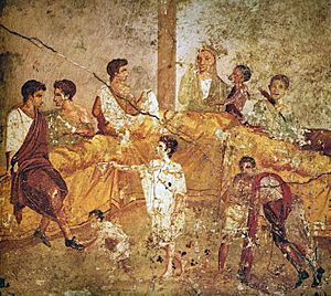 Archivo:Pompeii family feast painting Naples