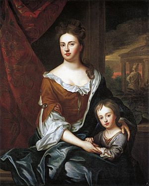 Archivo:Queen Anne and William, Duke of Gloucester by studio of Sir Godfrey Kneller