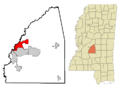 Rankin County Mississippi Incorporated and Unincorporated areas Flowood Highlighted