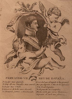 Archivo:Retrato de Fernando VII en el Palacio de Cervelló