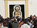Romería de Nuestra Señora de Piedras Albas, año 2019, salida de la imagen de la Virgen