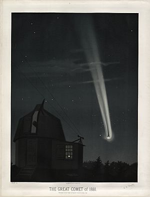 Archivo:Trouvelot - The great comet of 1881 - 1881