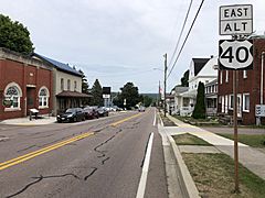 2021-08-07 17 51 37 View east along U.S. Route 40 Alternate (Main Street) just east of Maryland State Route 495 (Yoder Street) in Grantsville, Garrett County, Maryland.jpg