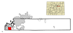 Arapahoe County Colorado Incorporated and Unincorporated areas Southglenn Highlighted.svg