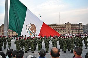 Archivo:Arriaje de bandera Plaza de la Constitución (México)