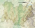 Auvergne-Rhône-Alpes region relief location map