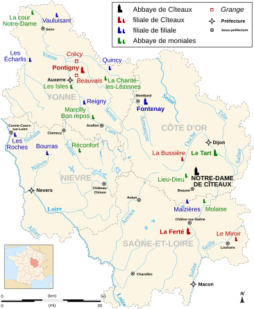 Archivo:Cistercian abbeys of Bourgogne-fr