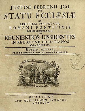 Archivo:Febronius De Statu Ecclesiae 1765 reprint