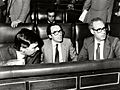 Felipe González junto al vicepresidente y al ministro de Economía y Hacienda en el Congreso de los Diputados