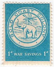 Archivo:Gold Coast 1d 1943 war savings stamp