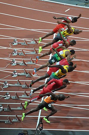 Archivo:London 2012 Olympic 100m final start