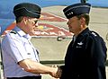 Lt Gen William Fraser greets Air Chf Mshl Sir Jock Stirrup