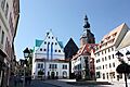 Lutherstadt Eisleben, town square with the town hall, Luther memorial and St. Andreas church