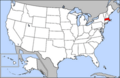 Map of USA highlighting Massachusetts