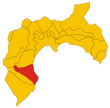 Map of comune of Sarrock (metropolitan city of Cagliari, region Sardinia, Italy) - 2016.svg
