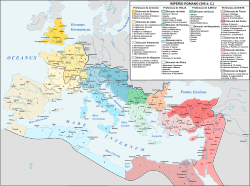 Mapa Imperio Romano 395 (administrativo).svg