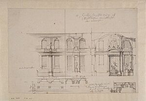 Archivo:Nicodemus Tessin d.y. - Drafts for the Hall of State and Chapel of the Royal Palace in Stockholm. Wall elevations and detail plans - NMH CC 757 - Nationalmuseum