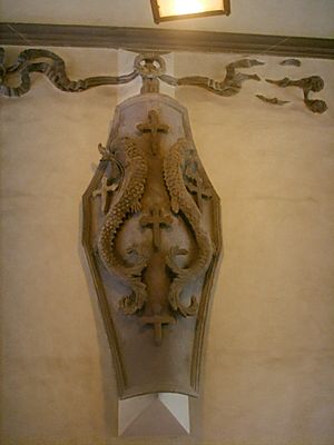 Archivo:Palazzo de' Pazzi, scudo araldico (attribuito a Donatello, XV secolo)