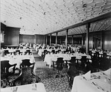 Second Class Dining Saloon on the 'Olympic' (1911) RMG G10775