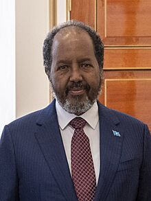 Somali President Hassan Sheikh Mohamud at Djiboutian presidential palace in Djibouti, Djibouti, September 24, 2023 - (cropped).jpg
