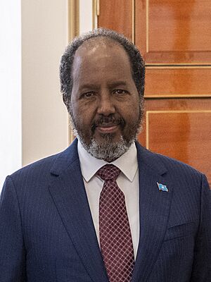 Somali President Hassan Sheikh Mohamud at Djiboutian presidential palace in Djibouti, Djibouti, September 24, 2023 - (cropped).jpg