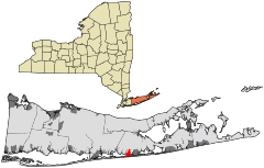 Suffolk County, NY, towns and villages Westhampton Beach highlighted.svg