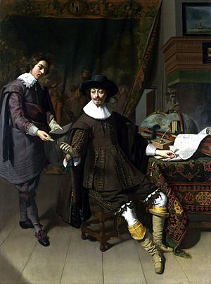 Archivo:Thomas de Keyser - Portret van Constantijn Huygens en zijn secretaris