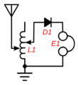 Two slider crystal radio circuit