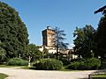 Vicenza - La torre di Piazza Castello dai giardini Salvi